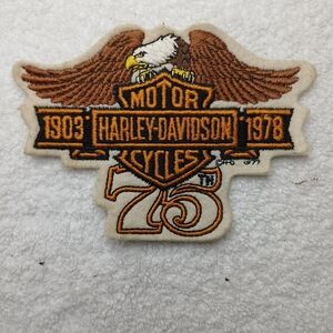 Harley-Davidson Brown, Gold & Black 75th Anniversary Eagle Patch